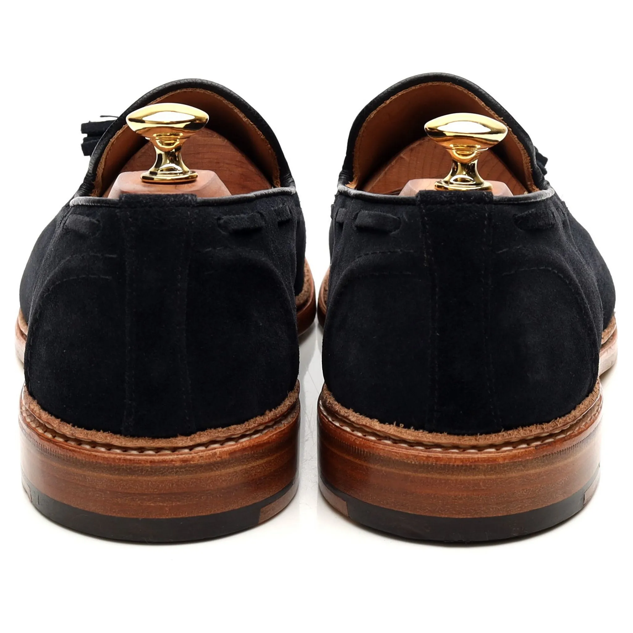 'Elton' Light Black Suede Tassel Loafers UK 9