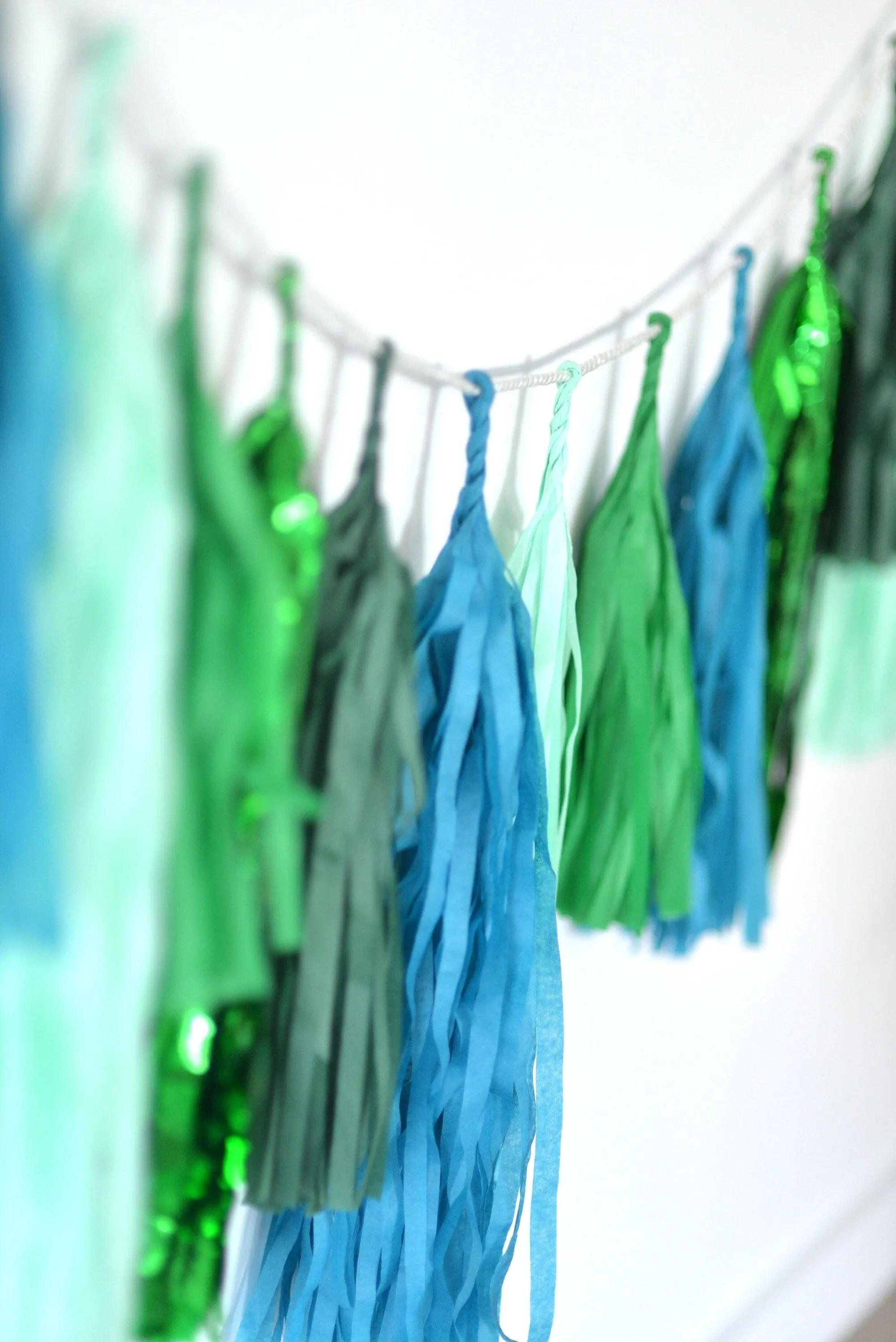 Emerald Green peacock Paper Tassel Garland - classy Green party Birthday banner anniversary and wedding Fringe garland - Enchanted Forest