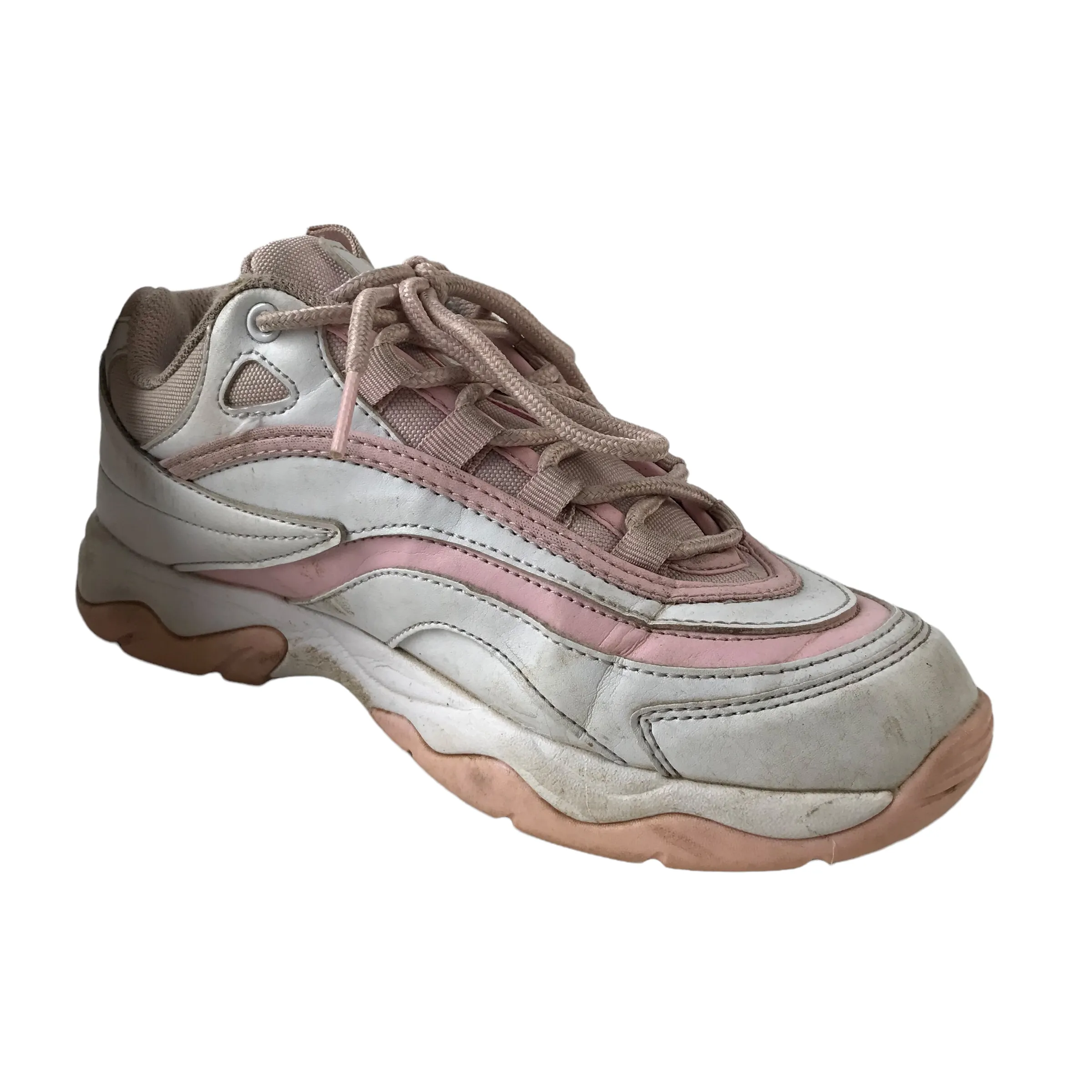 Fila trainers shoe size UK 5 pink and white with laces