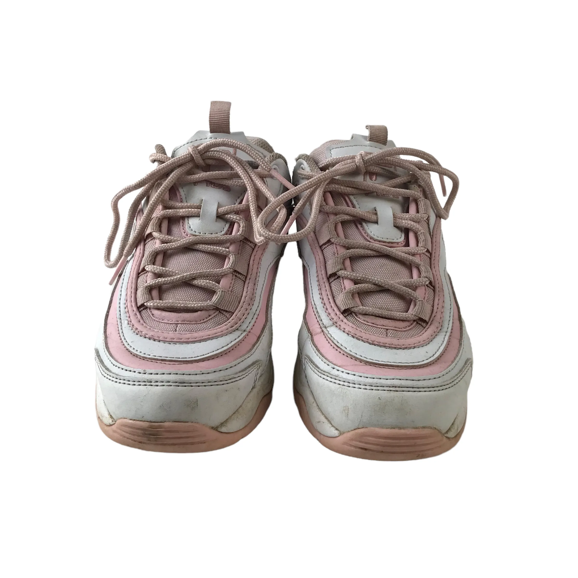 Fila trainers shoe size UK 5 pink and white with laces