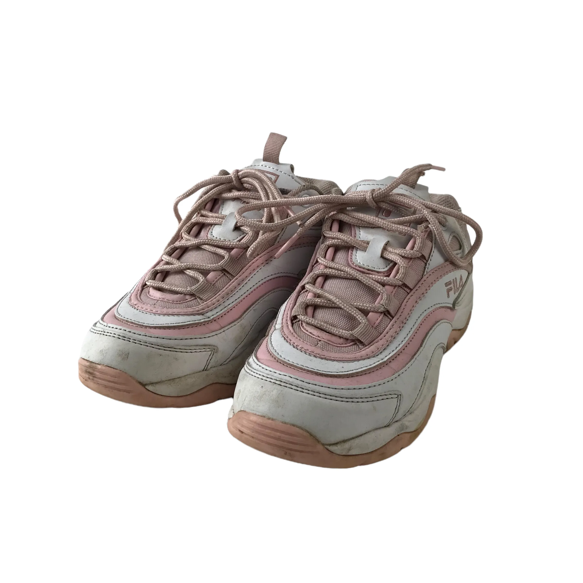 Fila trainers shoe size UK 5 pink and white with laces