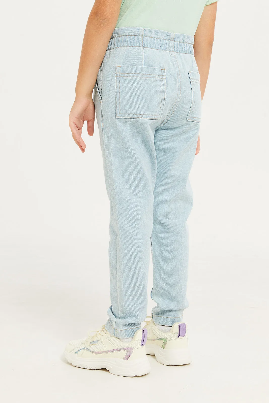 Girls Blue Baggy Jeans