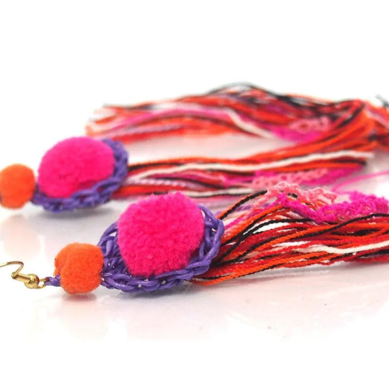 Hill Tribe Crocheted Earrings, F