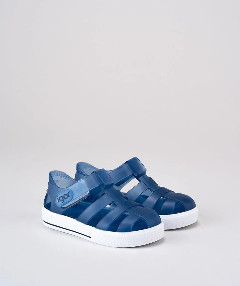 Igor: Star Kids Jelly Sandals - Marino Blue