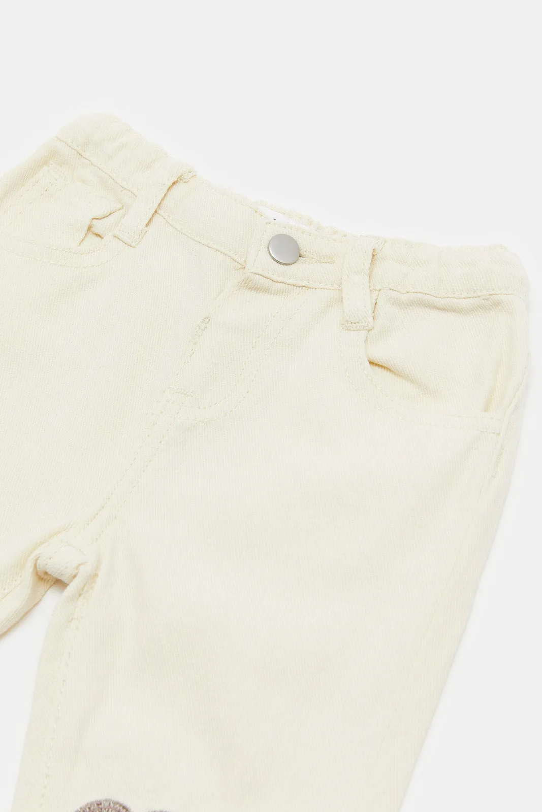 Infant Boys Cream Monkey Novelty Jean