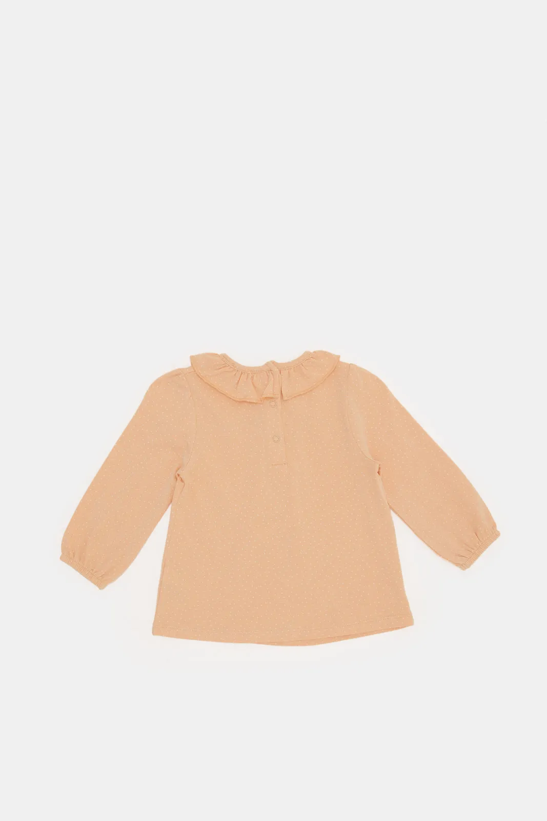 Infant Girls Peach Dotted Blouse