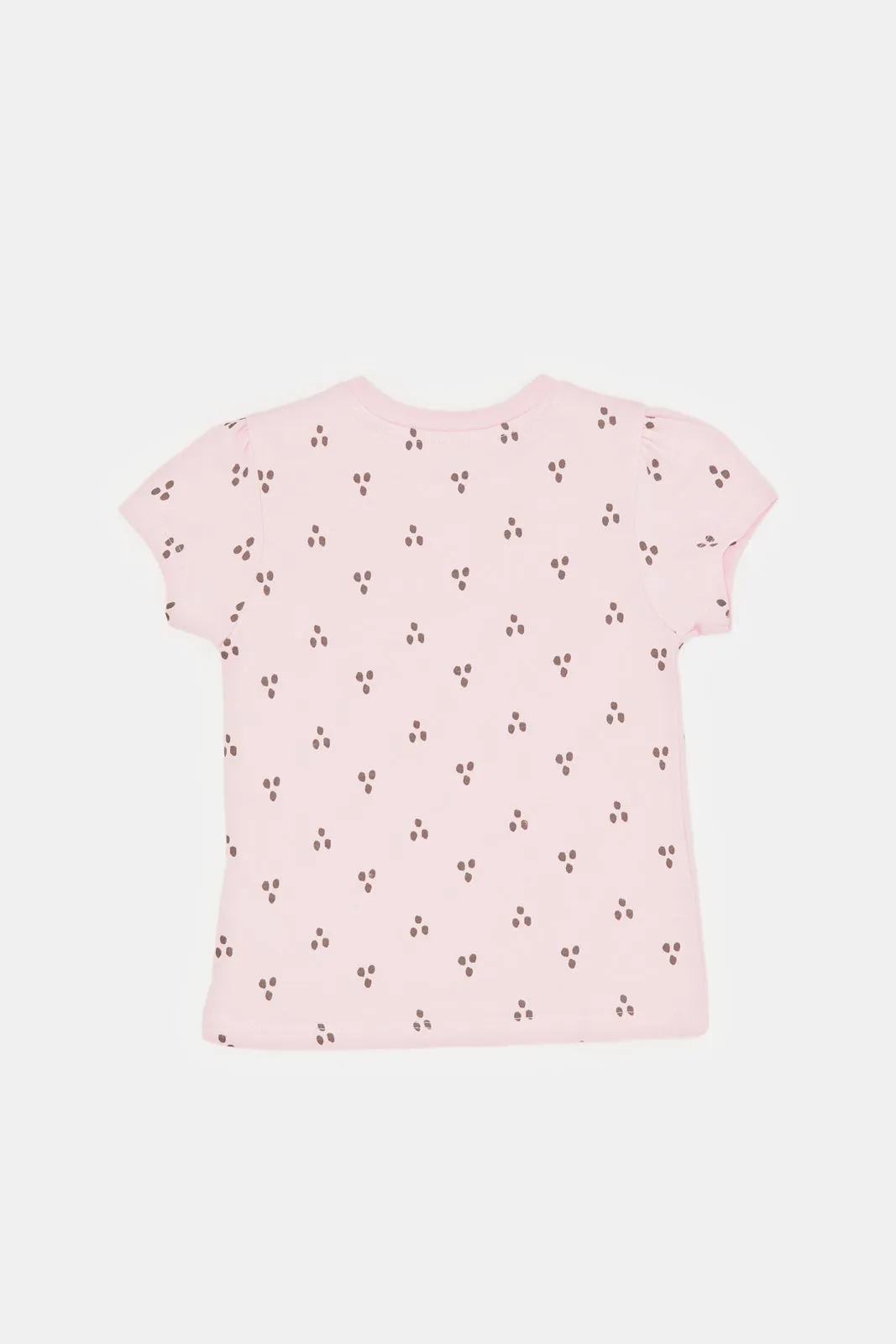 Infant Girls Pink Paw Print T-Shirt