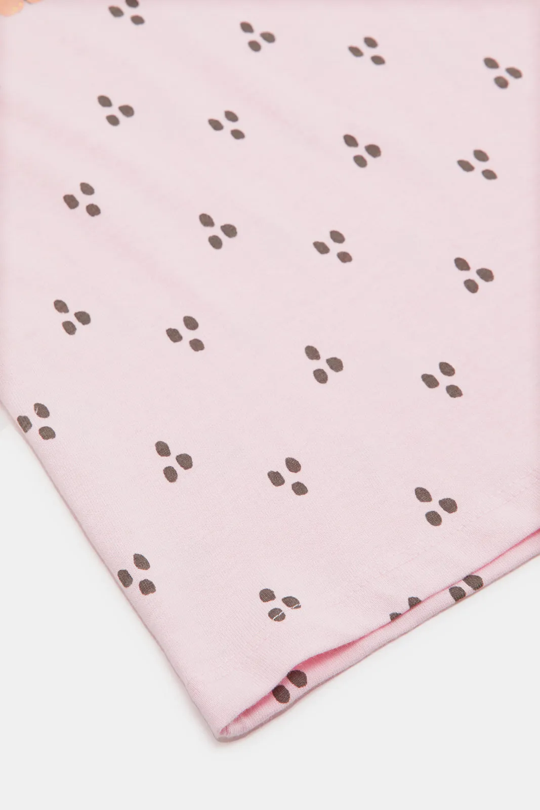 Infant Girls Pink Paw Print T-Shirt
