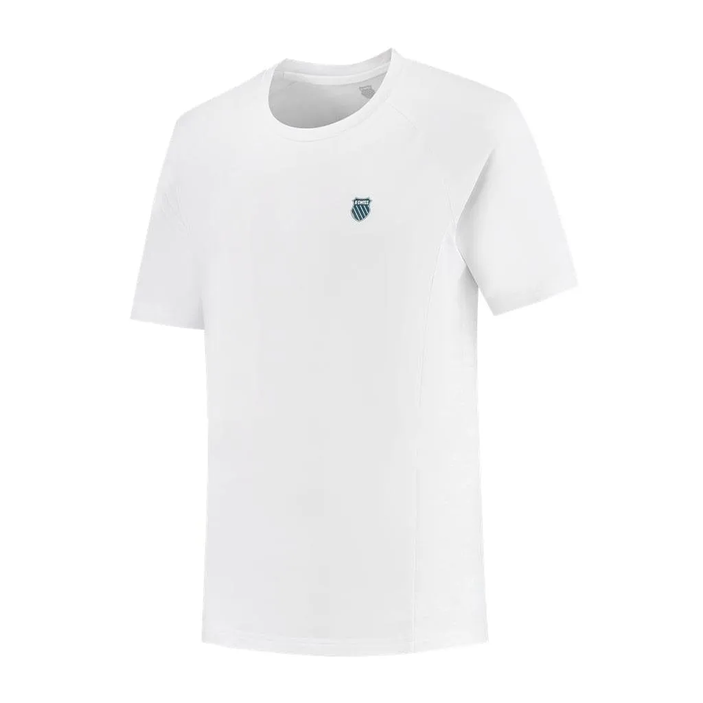 K-Swiss Hypercourt Print Crew 4 Mens Badminton T-Shirt - White