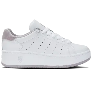 K-Swiss Women's Classic PF Platform Court Shoes in White/Raindrops/Silver