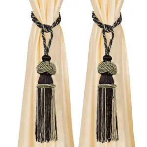 Kuber Industries Polyester 2 Pieces Curtain Tie Back Tassel Set (Brown) -CTKTC12775 (CTKTC012775)