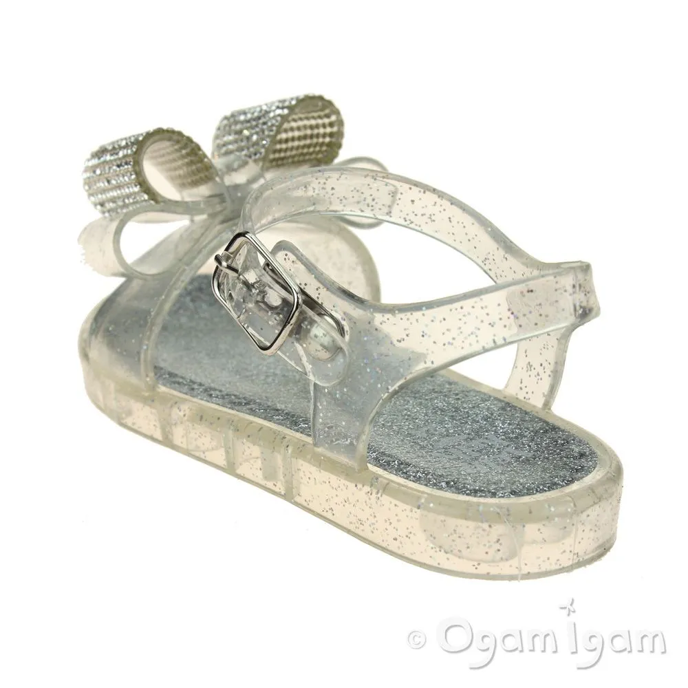 Lelli Kelly Bow Sandal Girls Ghiaccio Clear Sandal
