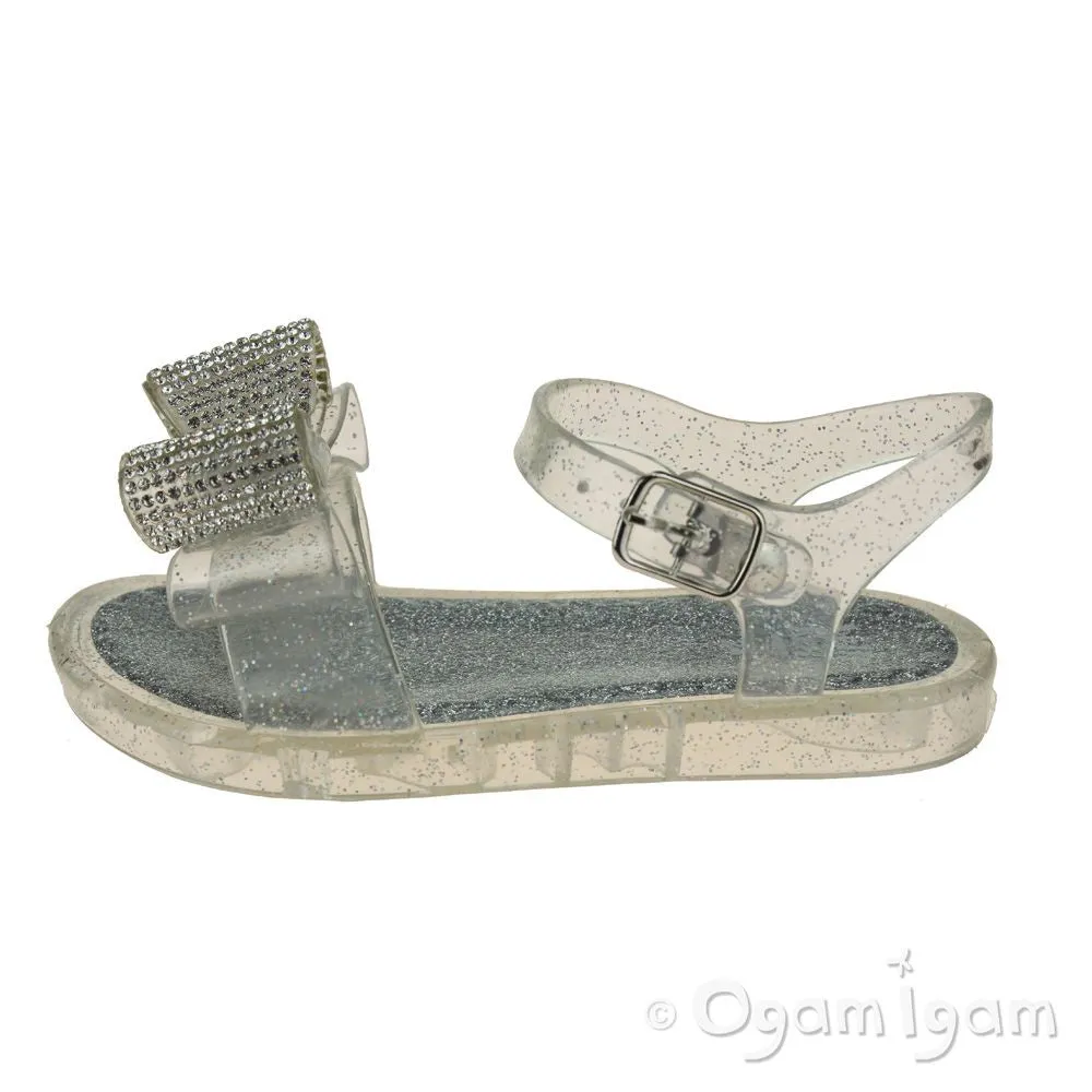 Lelli Kelly Bow Sandal Girls Ghiaccio Clear Sandal