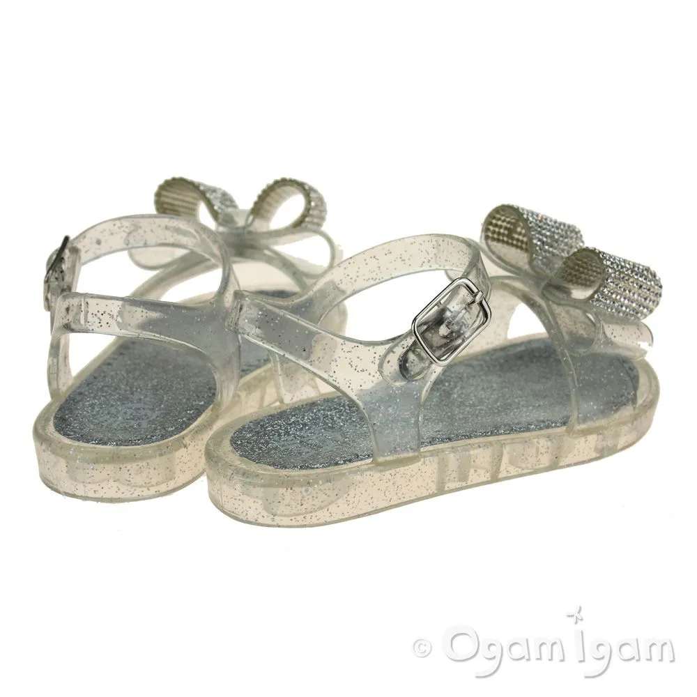 Lelli Kelly Bow Sandal Girls Ghiaccio Clear Sandal