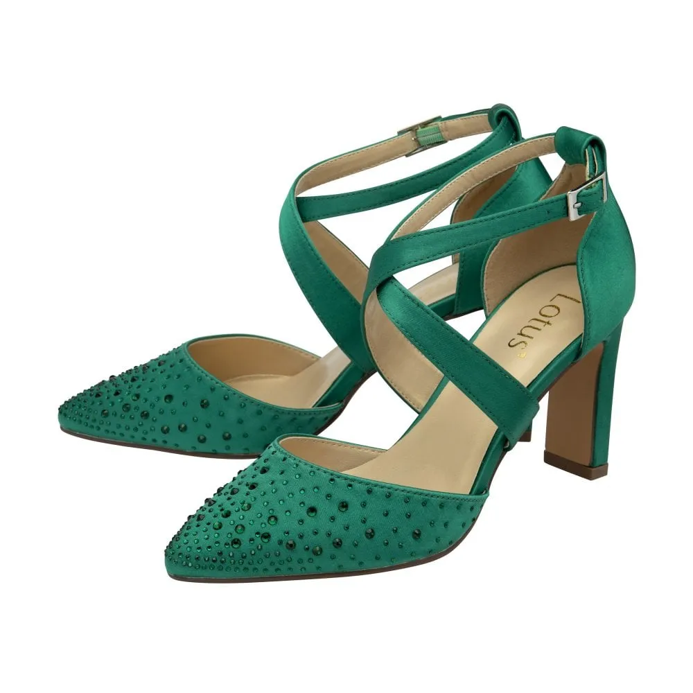 Lotus Leona EMERALD Diamonte Bar Shoe ULS425