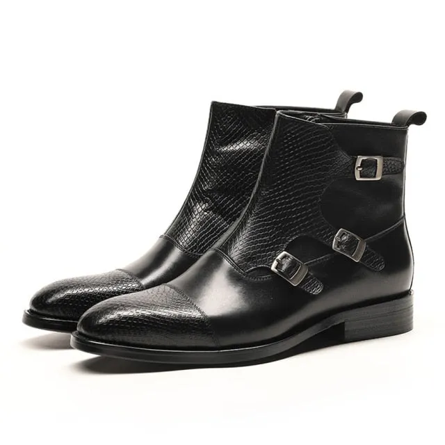 Luxury Exotica Handcrafted Leather Brogue Chelsea