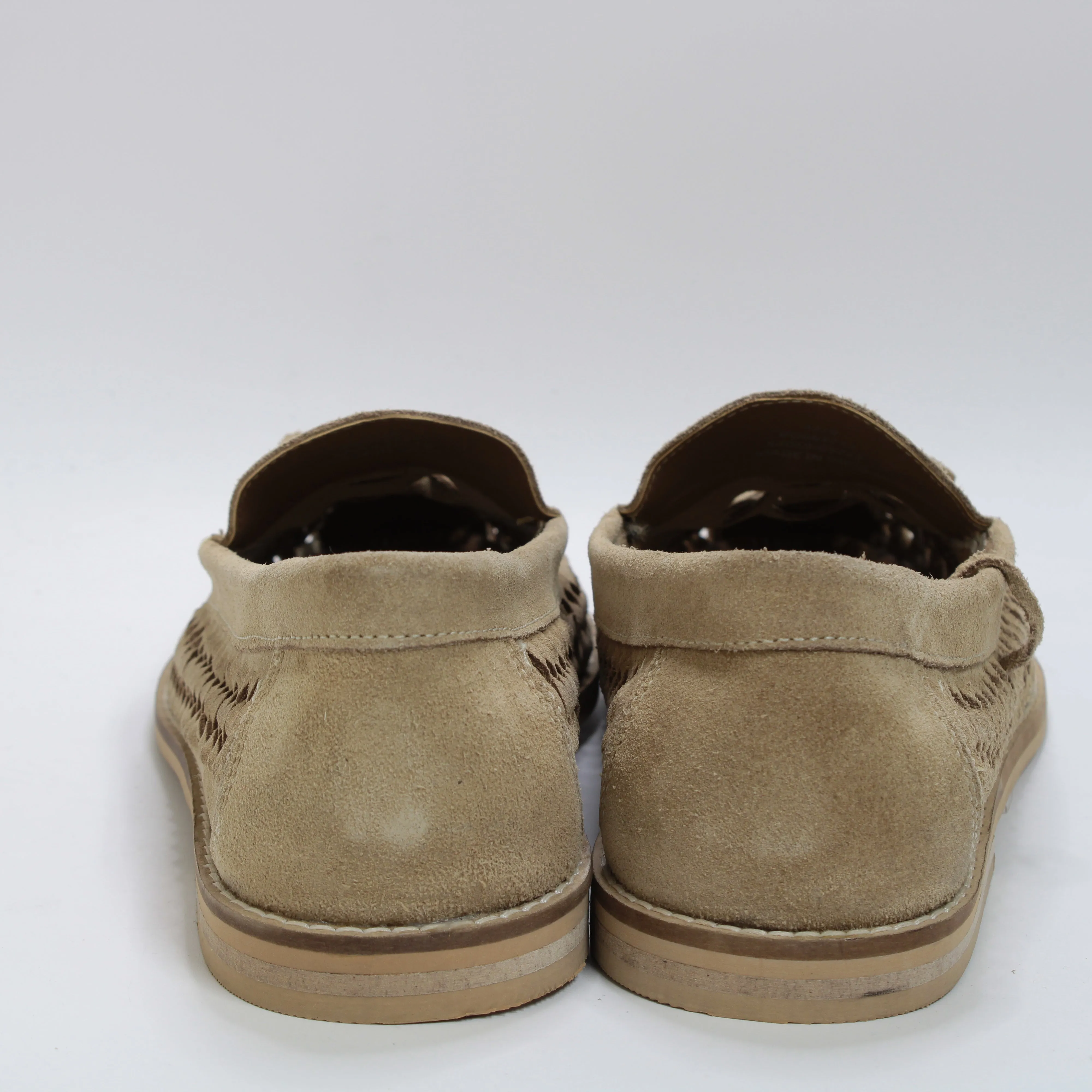 Mens Office Canberra Tassel Woven Loafers Stone Suede