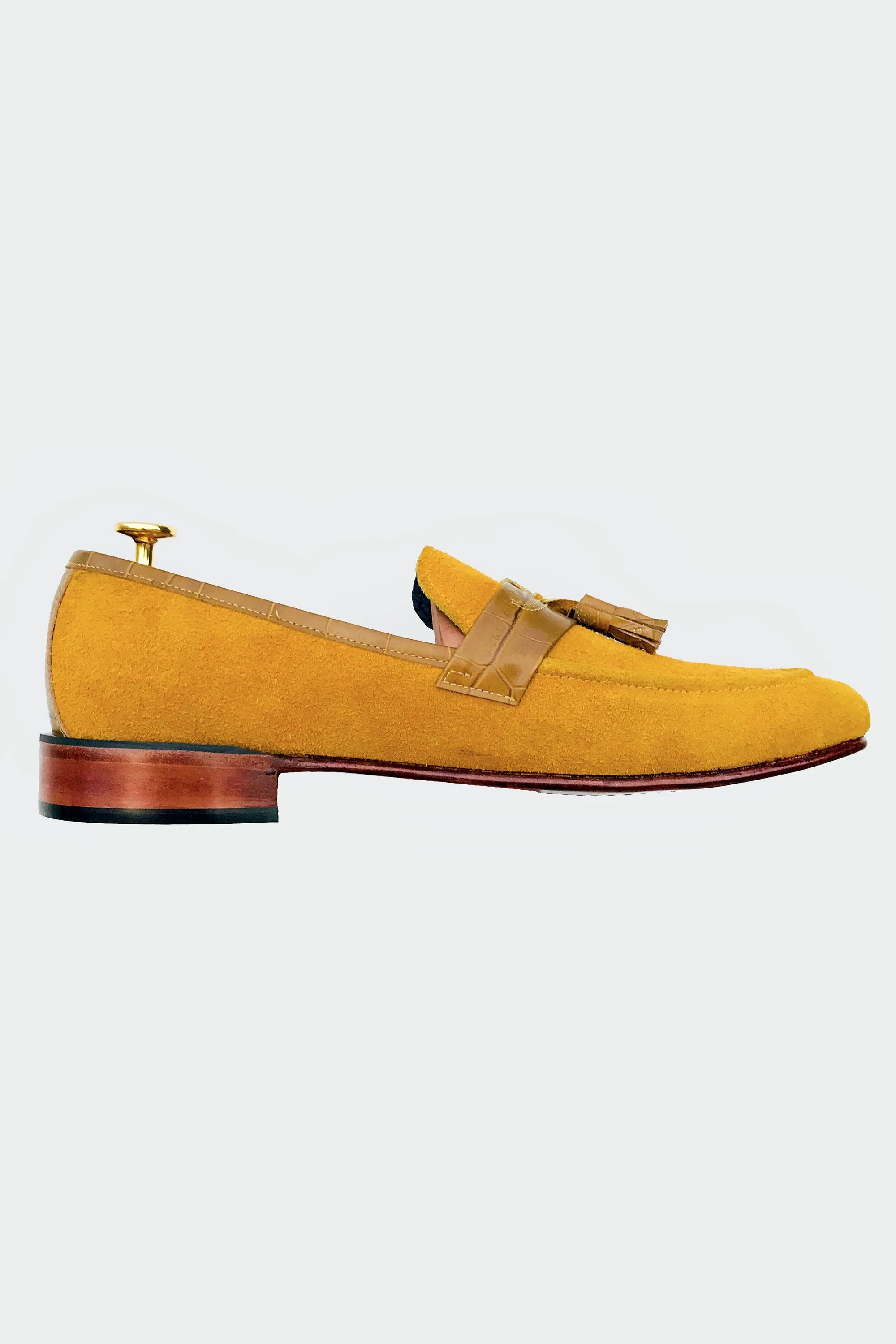 Mustard Yellow Suede Loafers