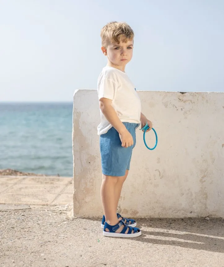 Nico navy with white sole fisherman jellie sandal