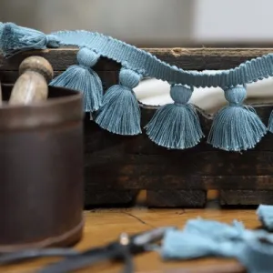Nordic Blue Tassel Fringe Trimming