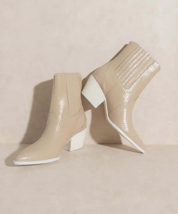 OASIS SOCIETY Dawn - Paneled Western Bootie Boots
