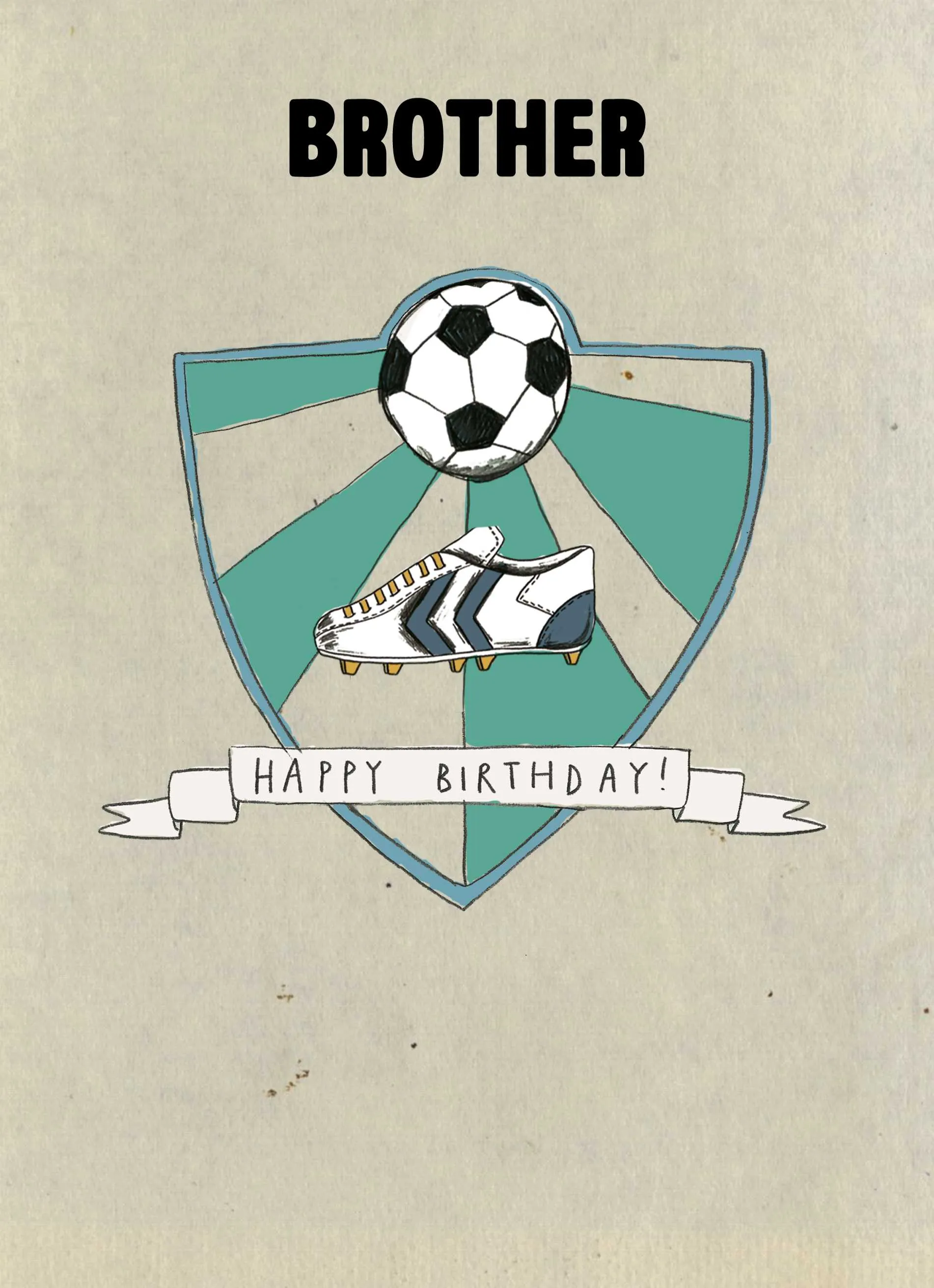 Personalised Football Boots Crest Card For Brother