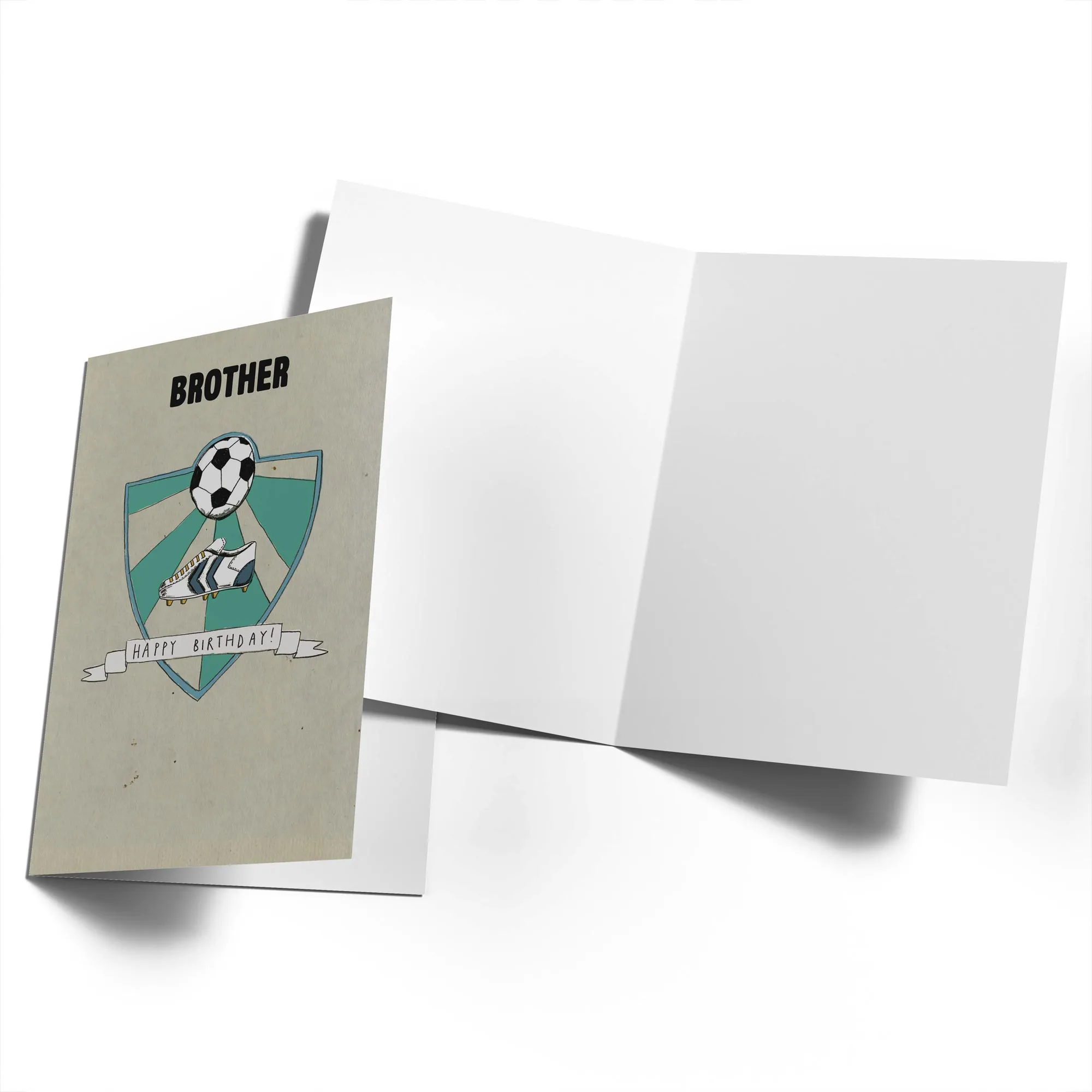 Personalised Football Boots Crest Card For Brother