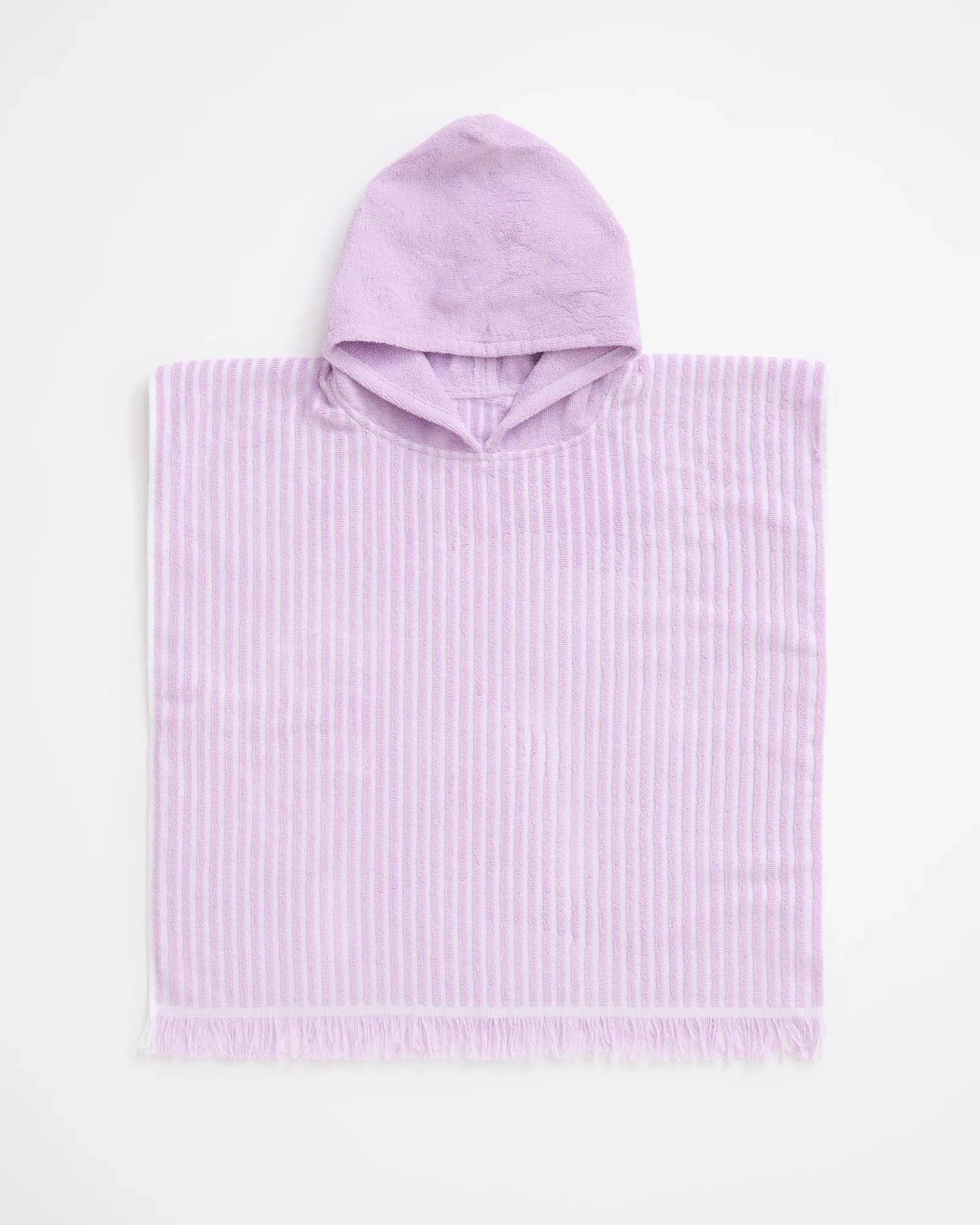 popular  Terry Stripe Hooded Kids Towel - Lilac