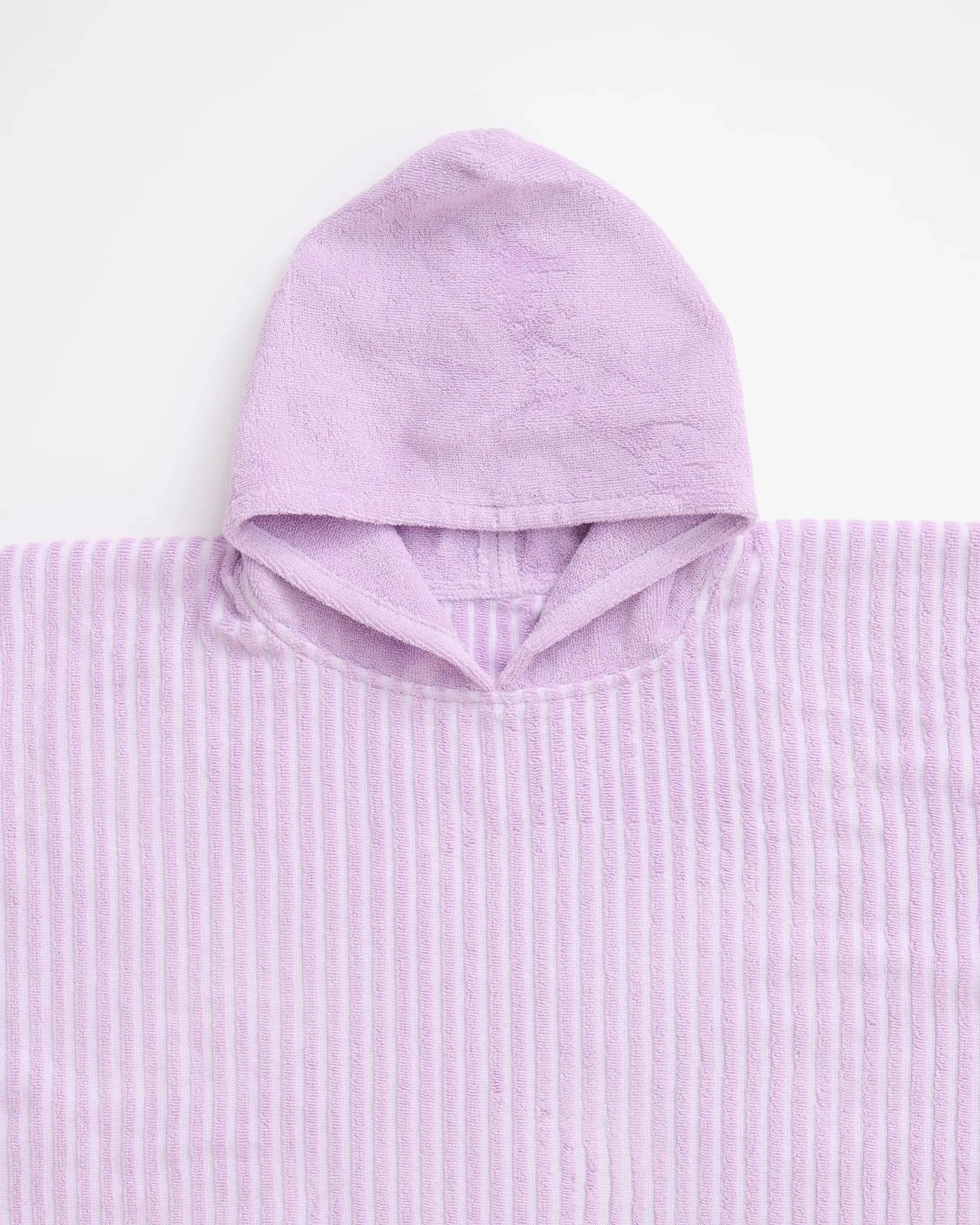 popular  Terry Stripe Hooded Kids Towel - Lilac