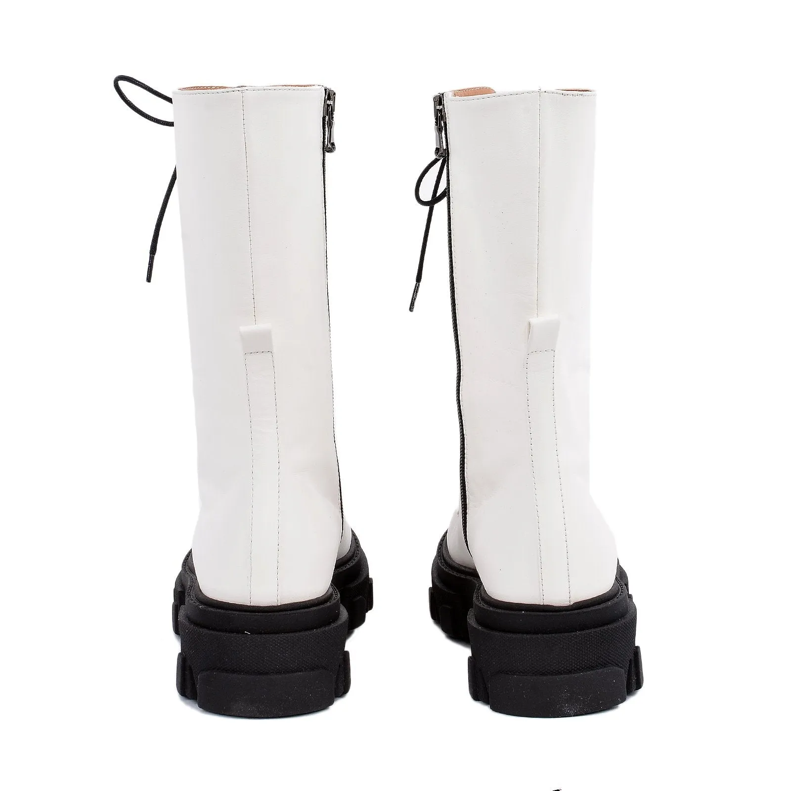 Ren White High Combat Boots