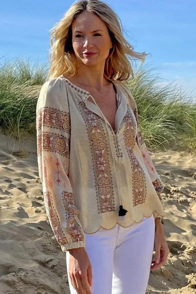 Rose and Rose - Roma Eva Embroidered L/S Top