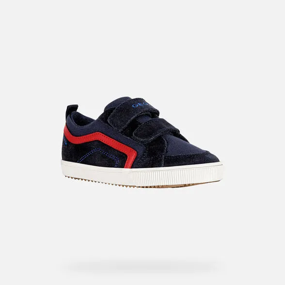SALE Geox J Alonisso Velcro Sneaker Swivel Stripe