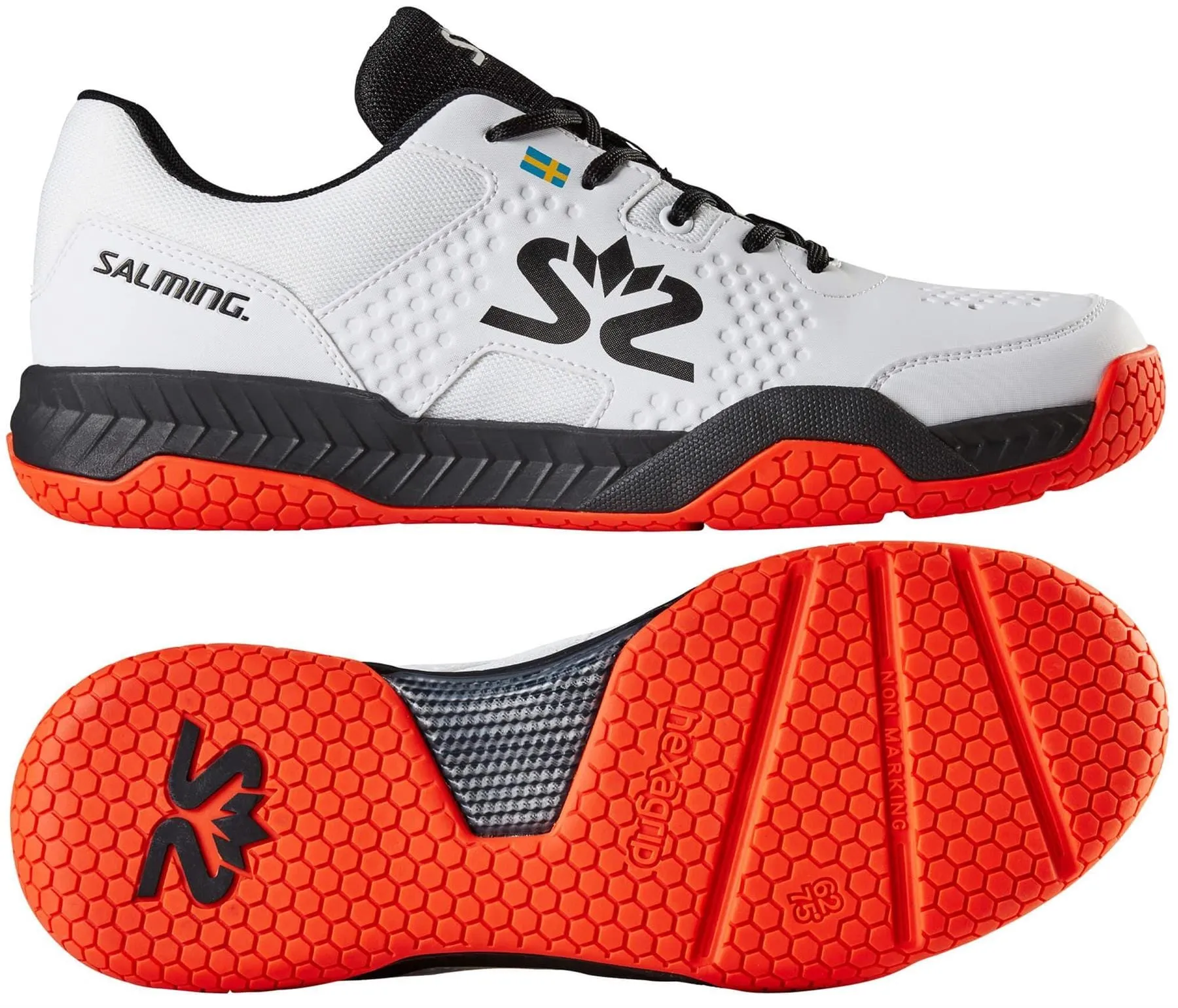 Salming Hawk Court Mens Badminton Shoes - White / Black
