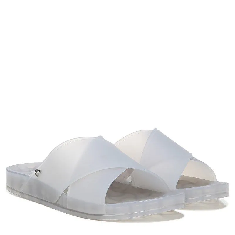 Sam Edelman Jelly Jaylee Silver Color Block Translucent Slip On Slide Sandals