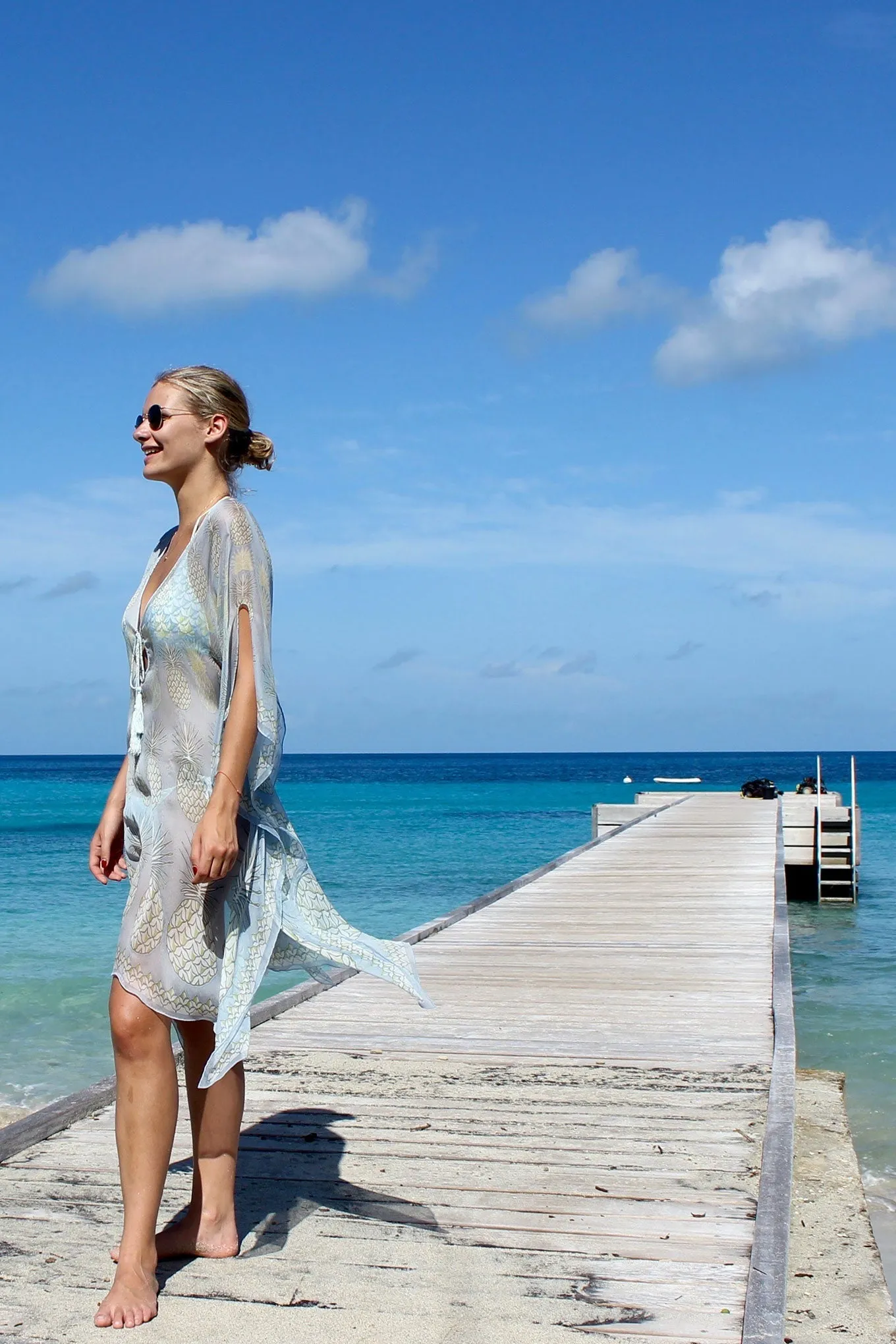 Silk Chiffon Cosima Kaftan PINEAPPLE