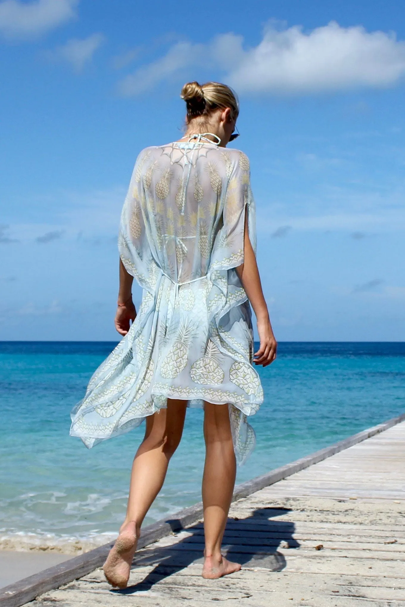 Silk Chiffon Cosima Kaftan PINEAPPLE