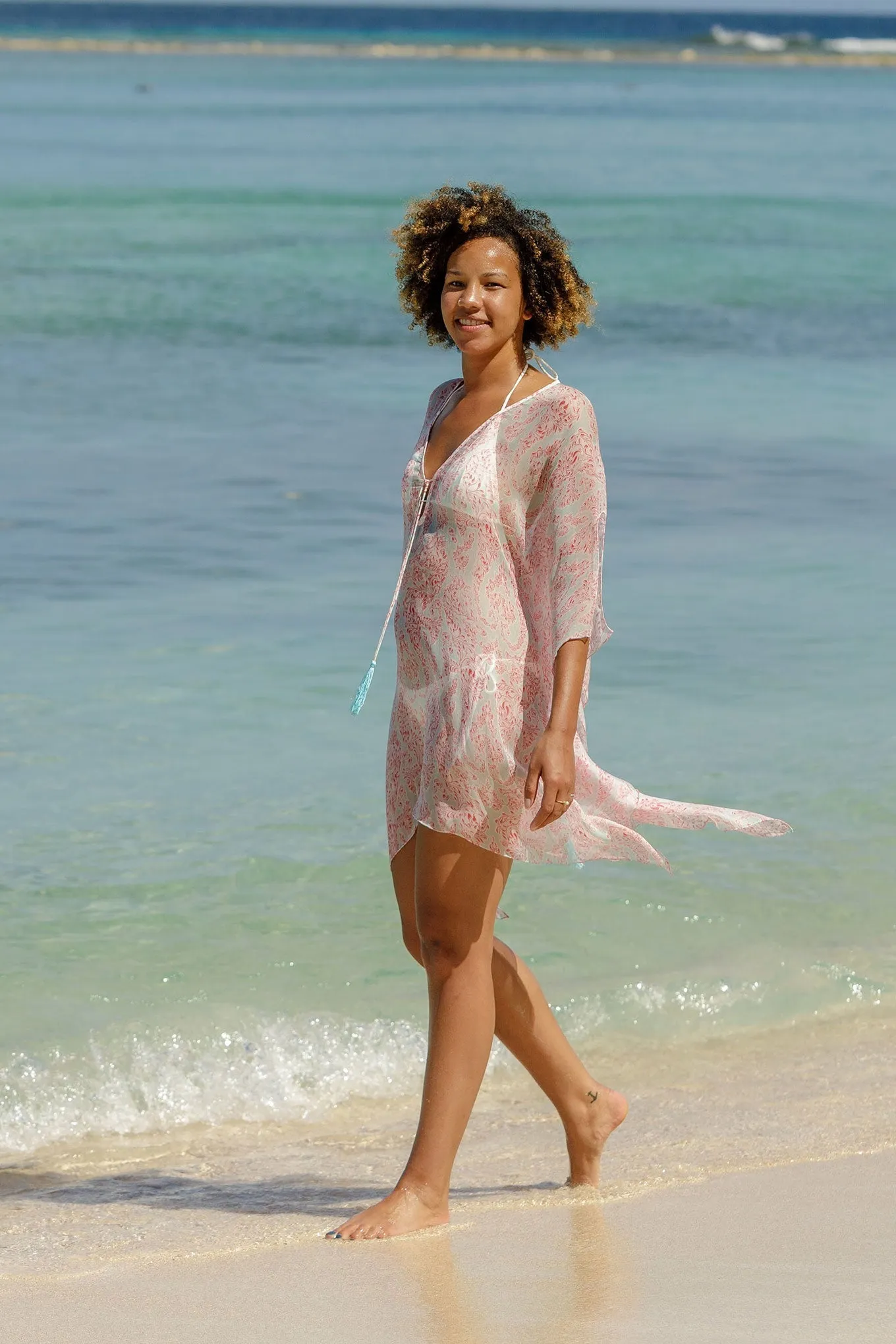 Silk Chiffon Cosima Kaftan SEAHORSE