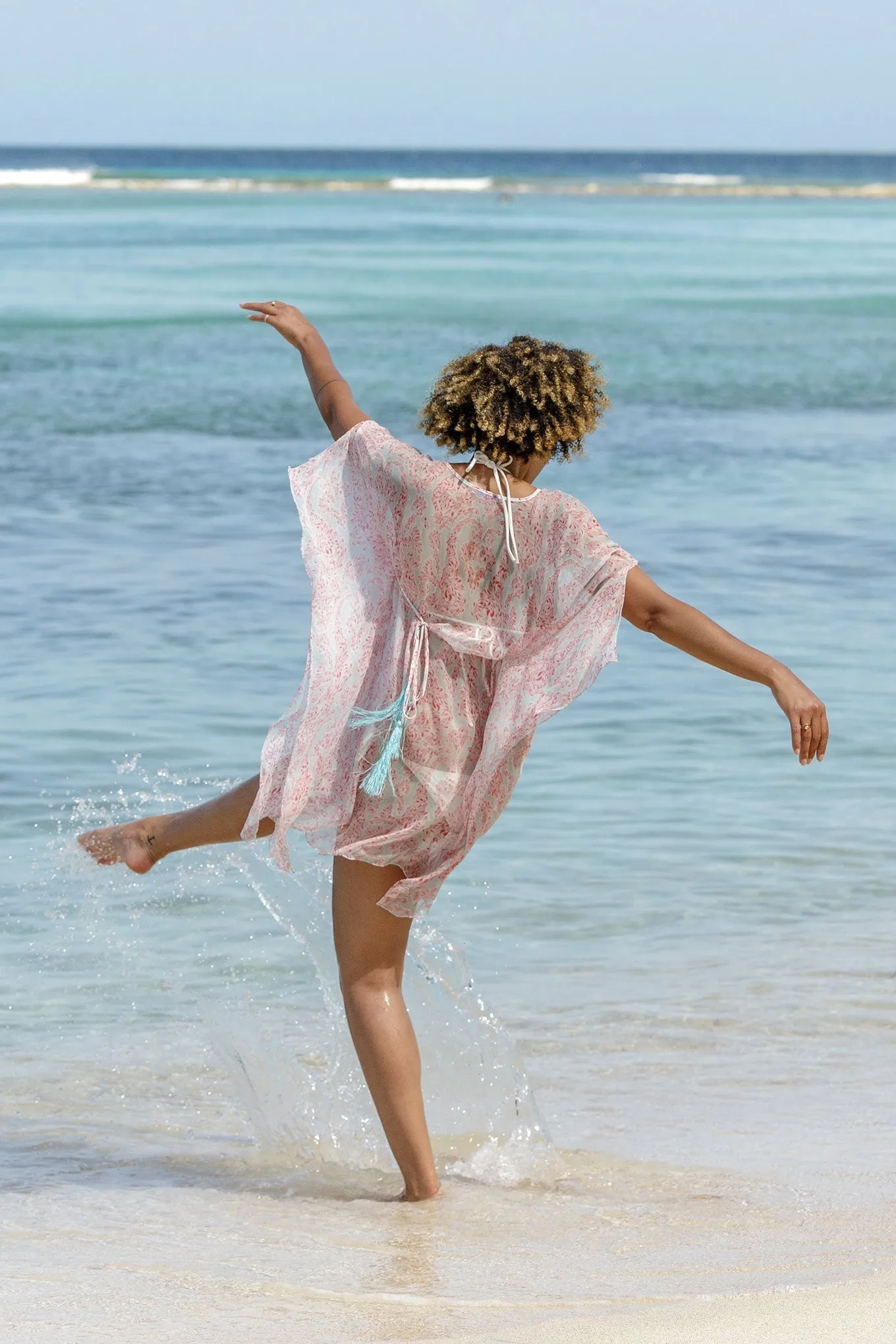 Silk Chiffon Cosima Kaftan SEAHORSE