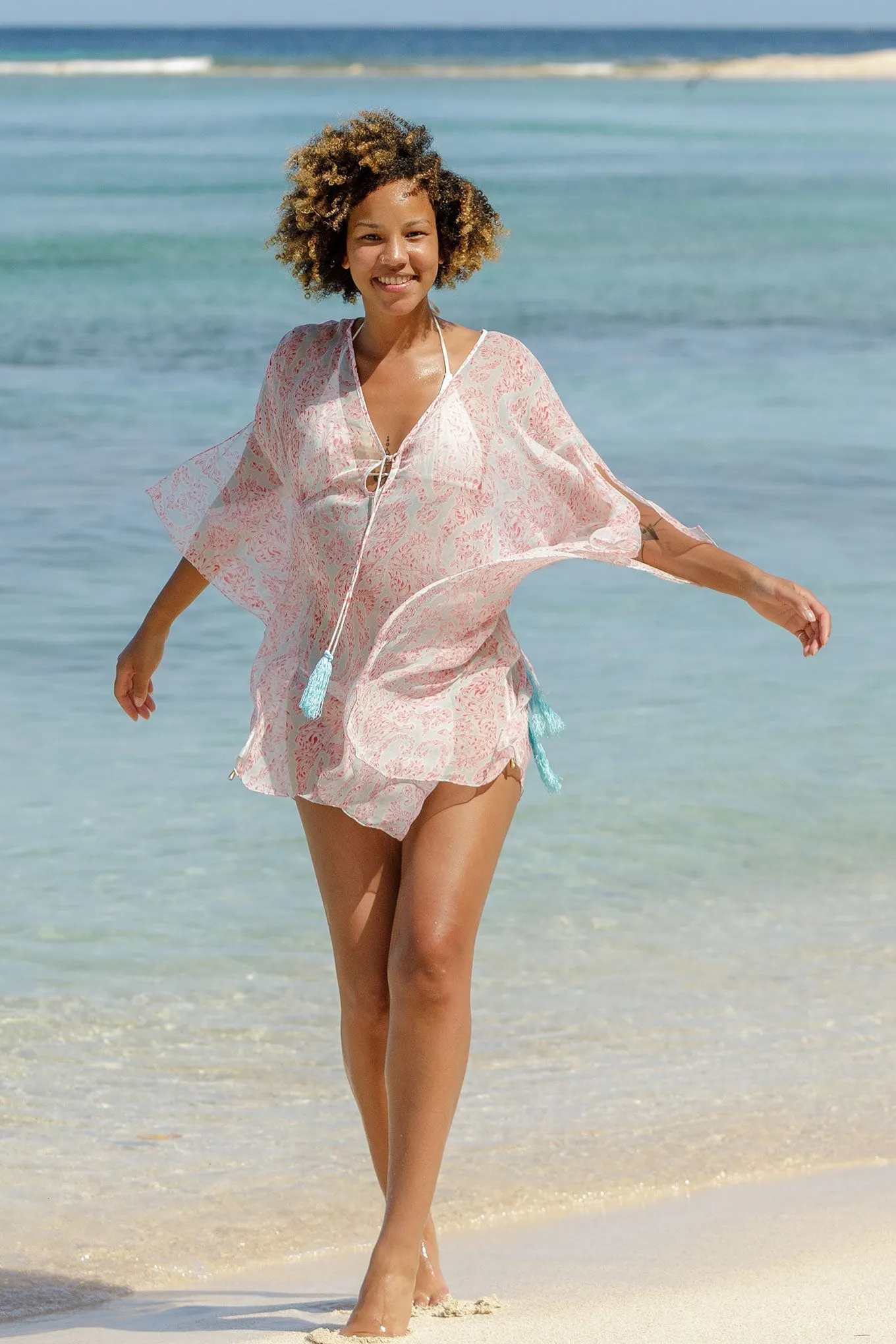 Silk Chiffon Cosima Kaftan SEAHORSE