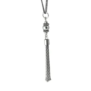 Sterling Silver Bali Style Tassel Pendant Necklace