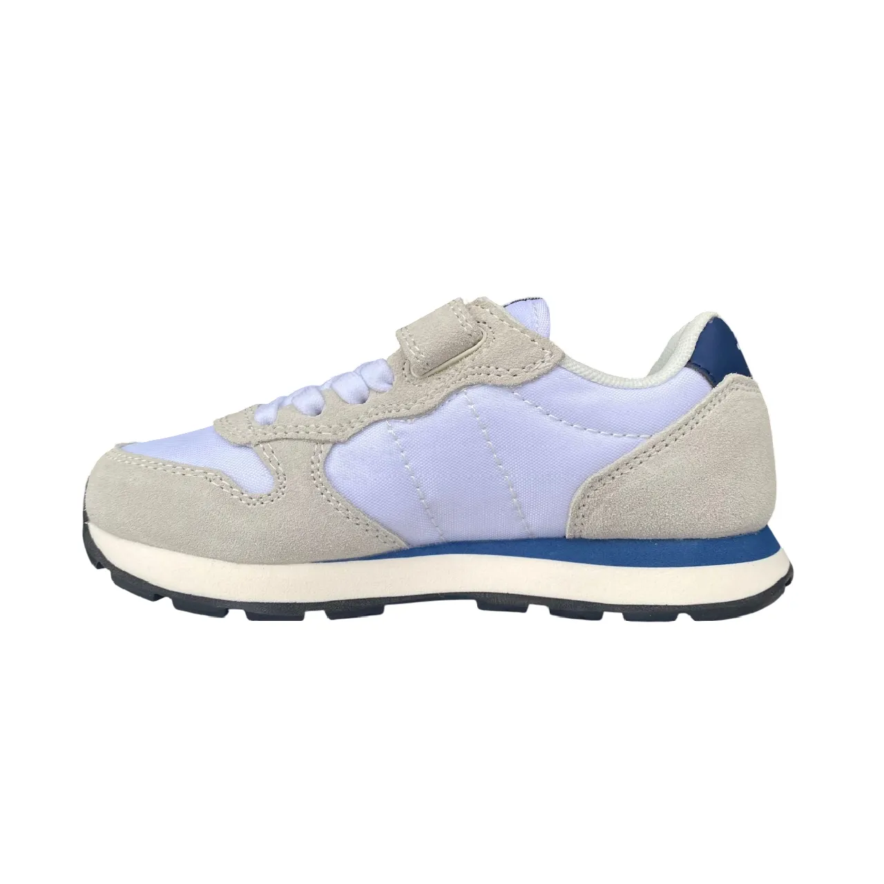 Sun68 scarpa sneakers da bambino con strappo e laccio elastico Tom Solid Z35301K 01 bianco