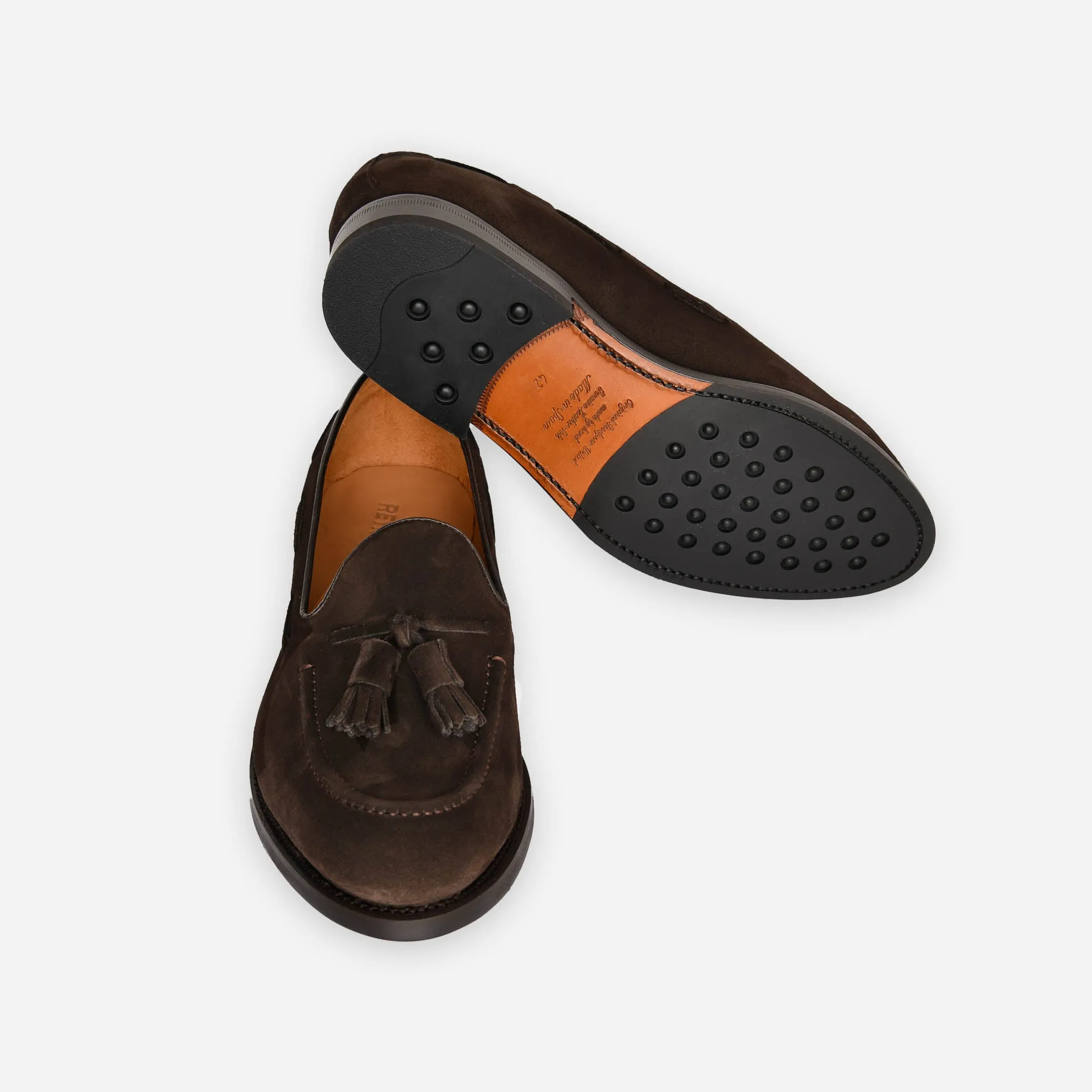 Tassel loafers - dökkbrúnt rúskinn