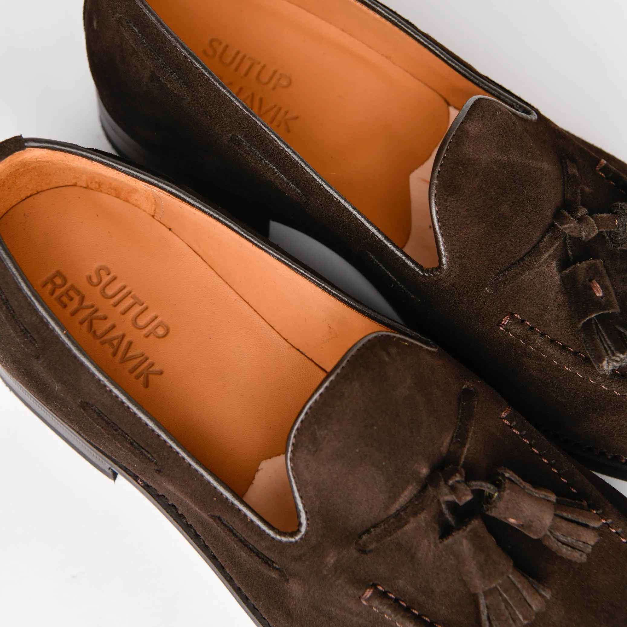 Tassel loafers - dökkbrúnt rúskinn