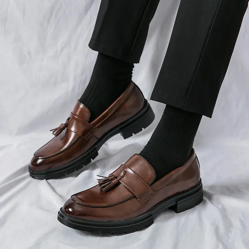 TC Fashion Leather Tassel Shoes