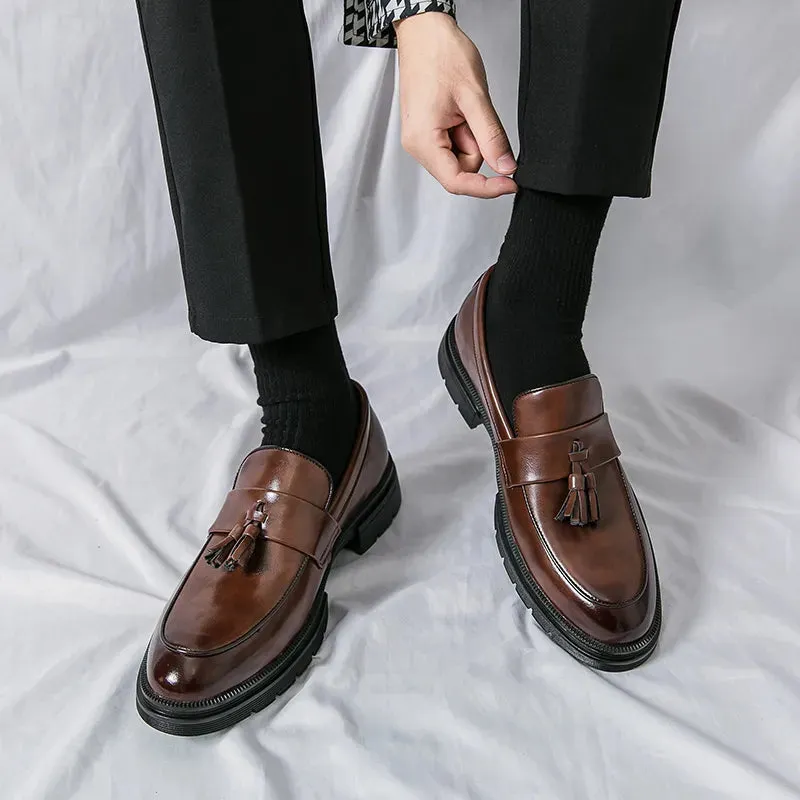 TC Fashion Leather Tassel Shoes