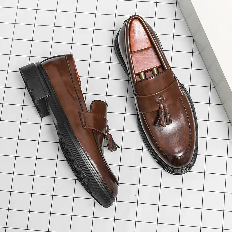 TC Fashion Leather Tassel Shoes