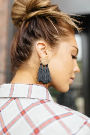 Tommie Tassel Earrings in Black