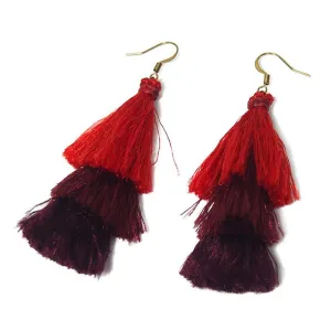 Triple Tassel Earrings, B