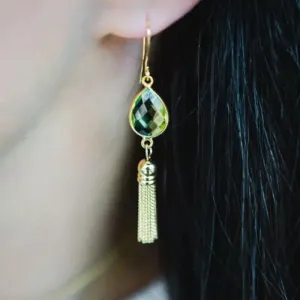 Tropical Earrings - Aura Gold Tassels