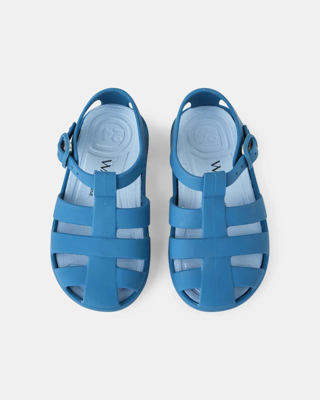 Walnut Frankie Sandals Matte Blue